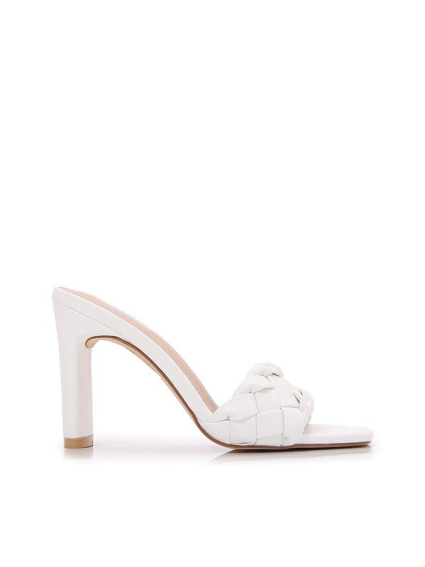 Single Braided Strap High Chunky Heeled Sandals