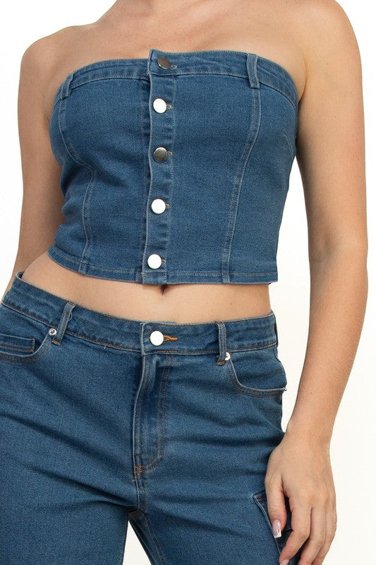 Denim Tube Top