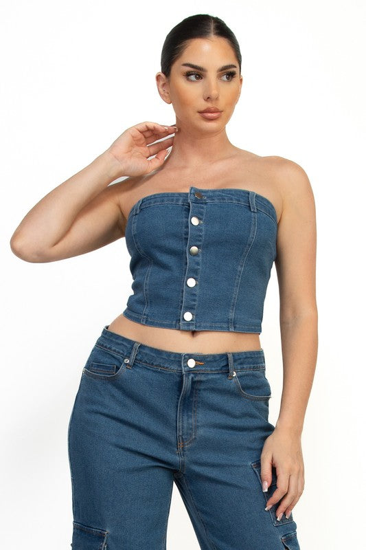 Denim Tube Top