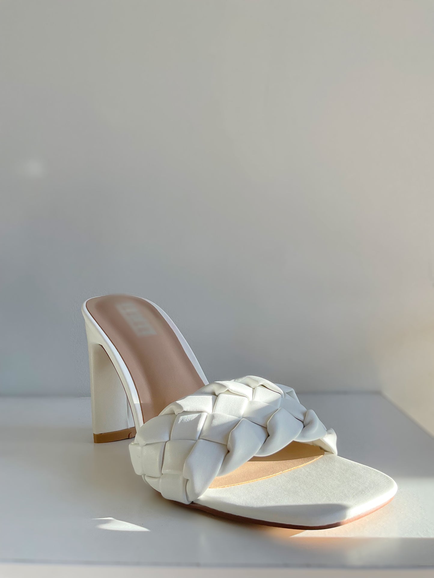 Single Braided Strap High Chunky Heeled Sandals