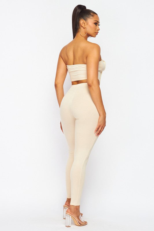 Fringe Crop Legging Set
