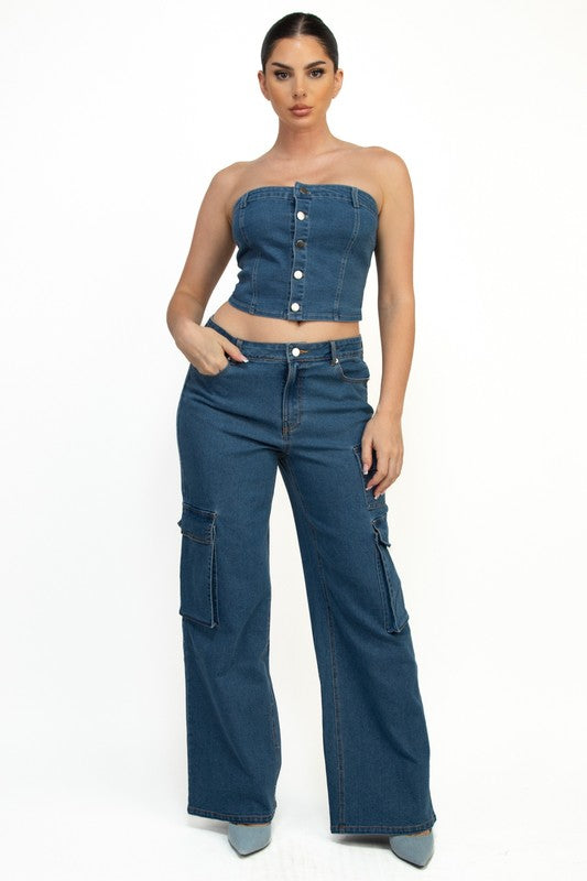 Denim Tube Top