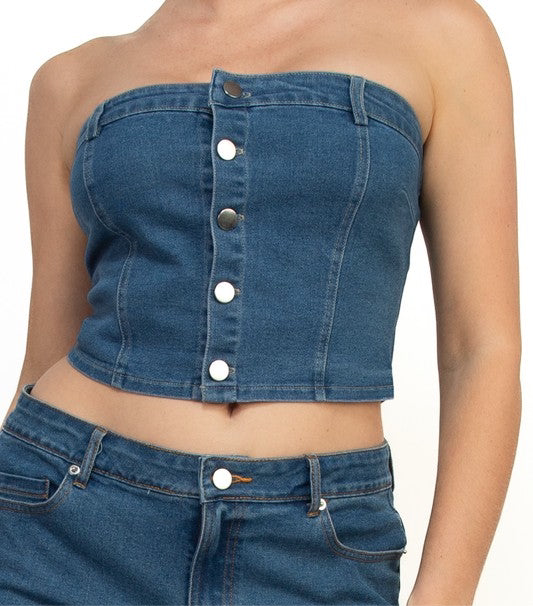 Denim Tube Top