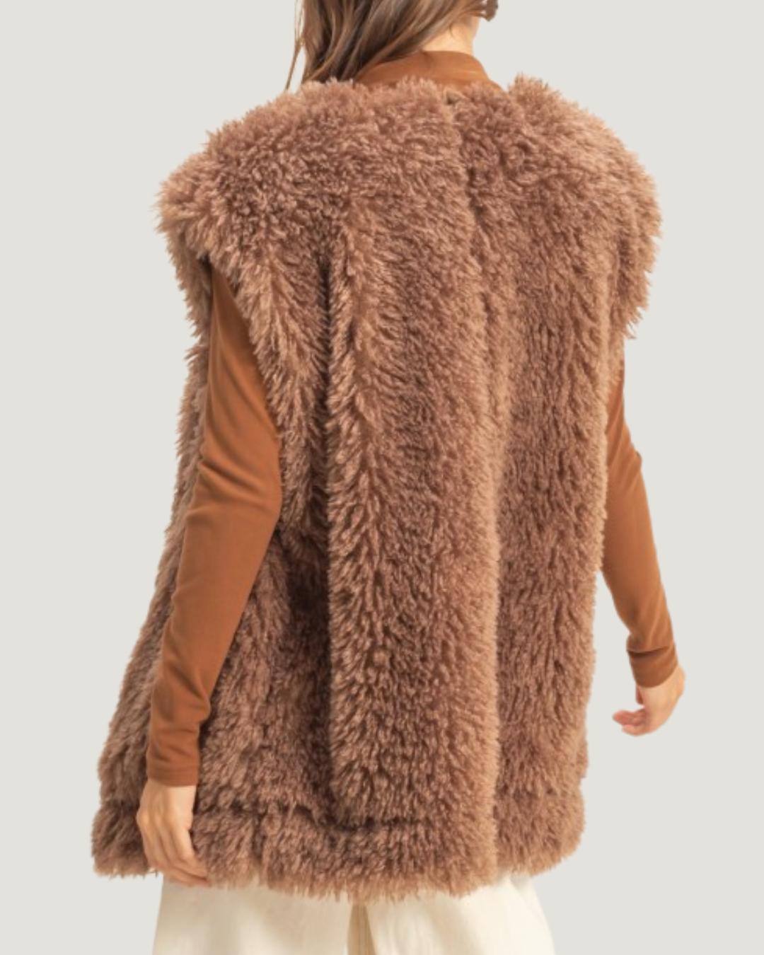 Toggle Closure Detailed Fuzzy Vest