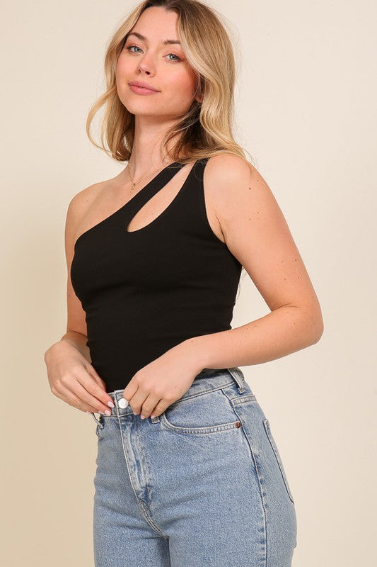 One shoulder bodysuit