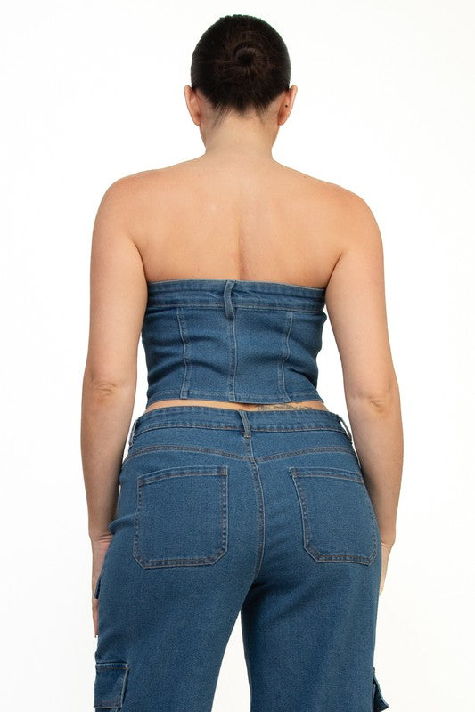 Denim Tube Top