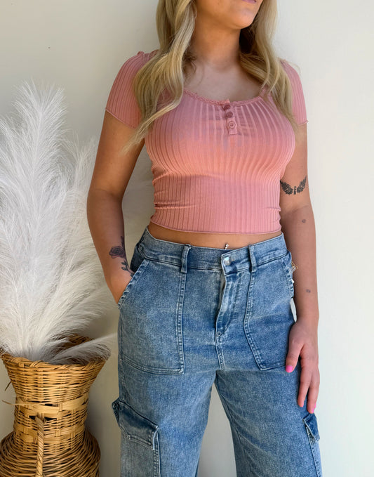 Ribbed basic baby t-shirt