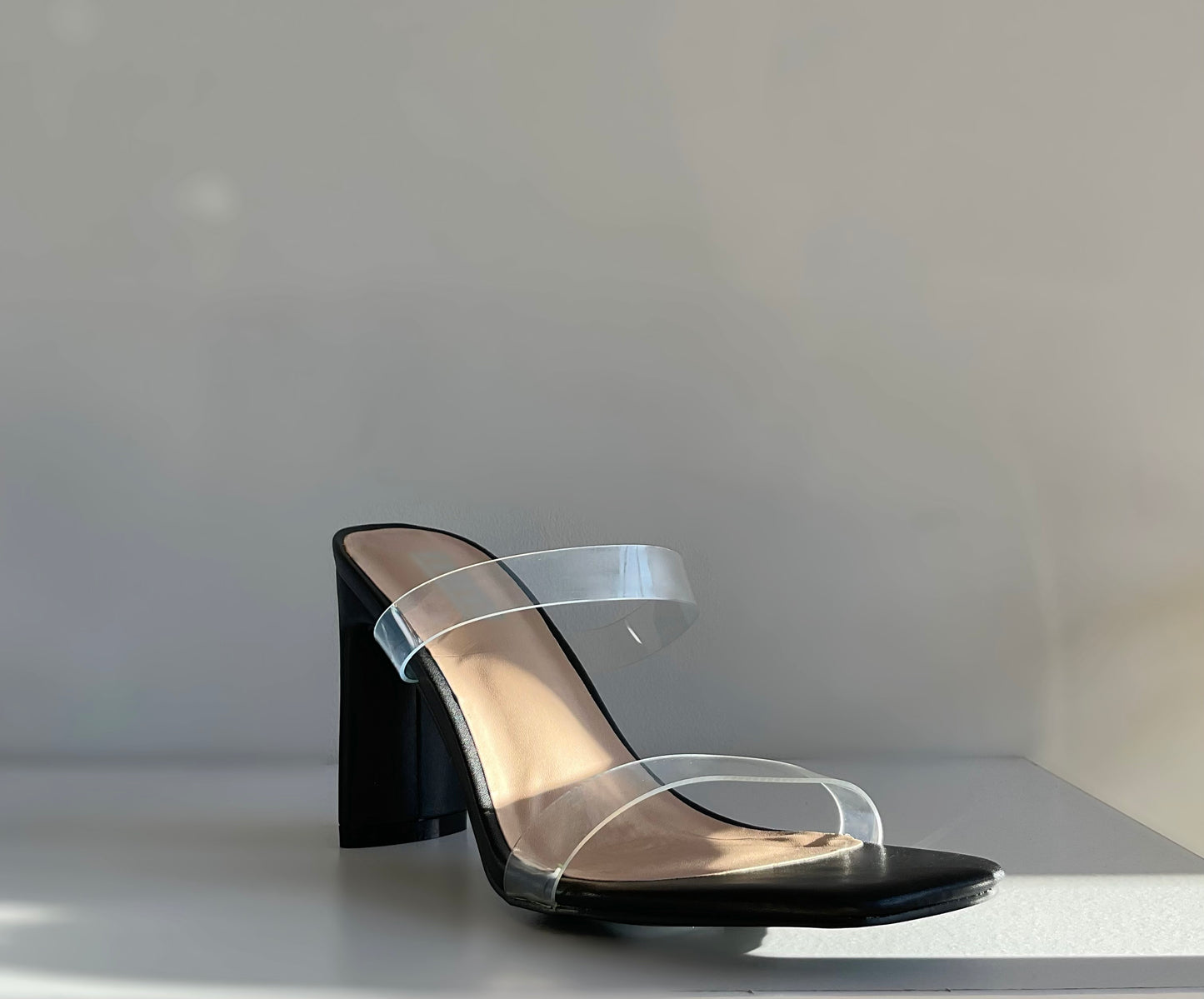 Transparent Open Toe High Chunky Heel