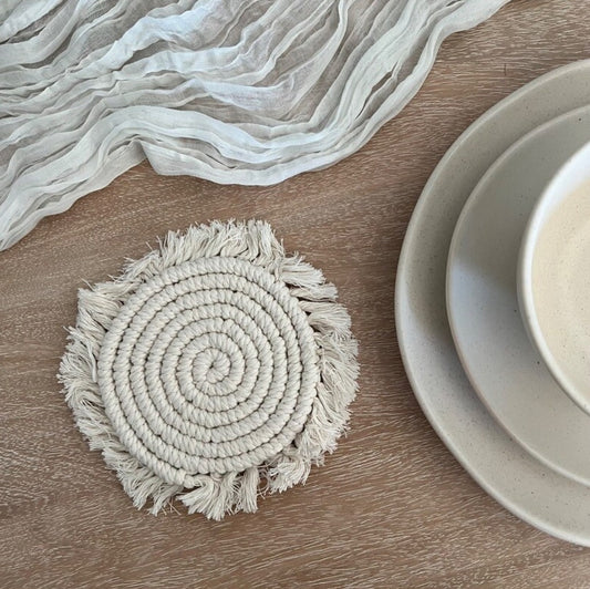 Large macrame coasters