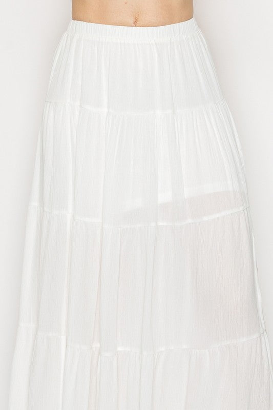 Tiered Flowy Midi Skirt