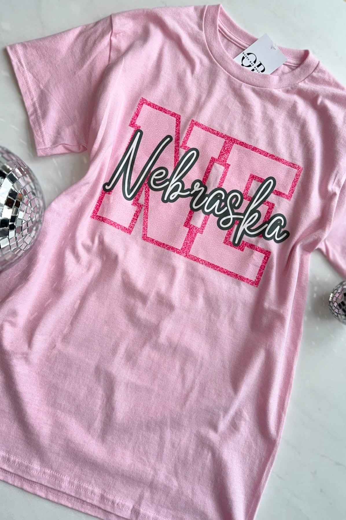 Pink Nebraska Graphic Tee