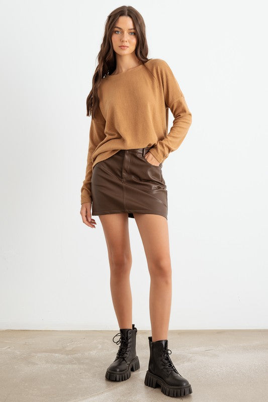 Long Sleeve Crew Neck Soft To Touch Top