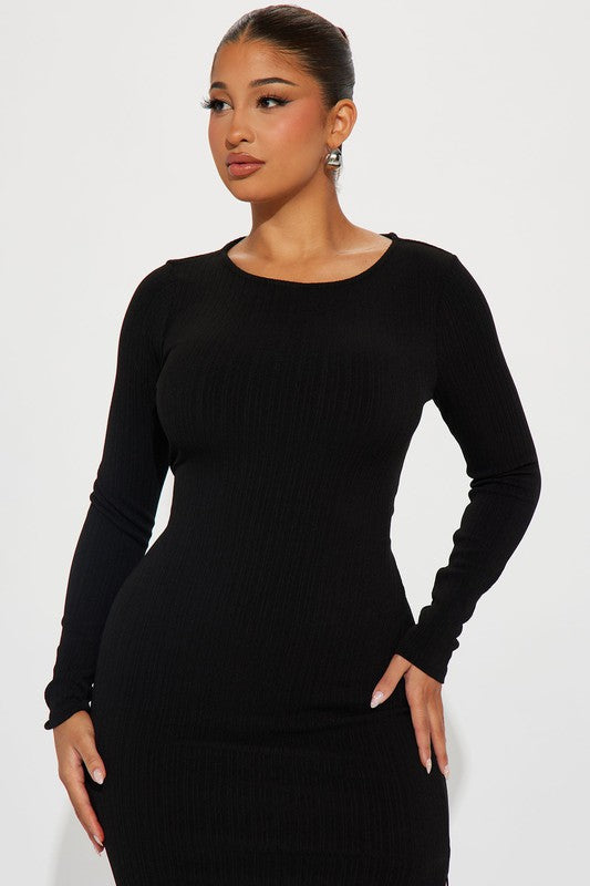 Side Slit Bodycon Maxi-Dress