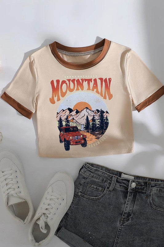 Mountain Graphic Crop Tee