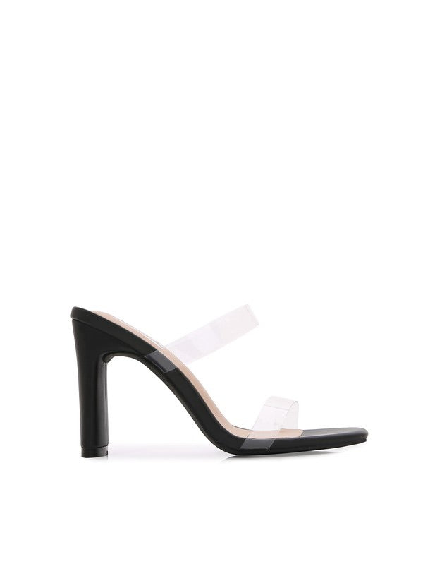 Transparent Open Toe High Chunky Heel