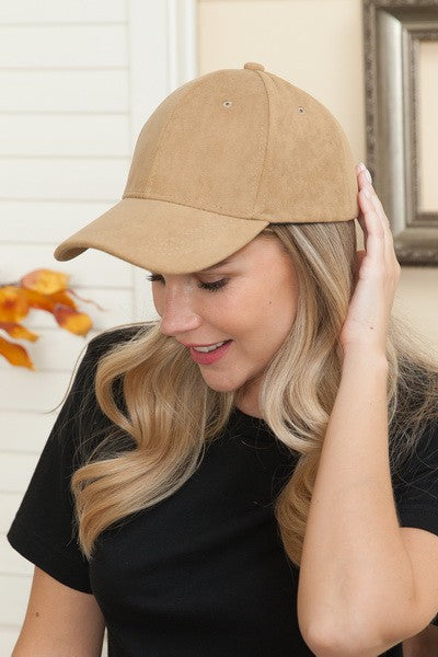 SUEDE VEGAN BASEBALL CAP
