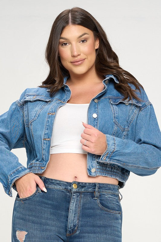 Curvy Cropped Denim Jacket