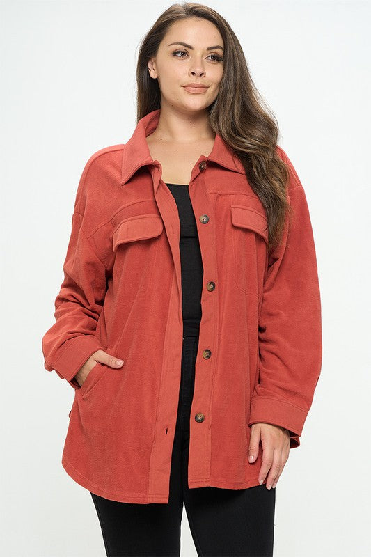 Curvy fleece Shacket