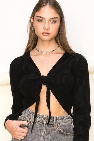 Knot Cropped Sweater