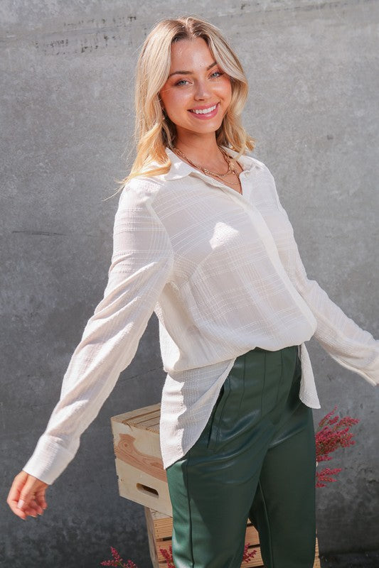 Long Sleeve Button Down Top