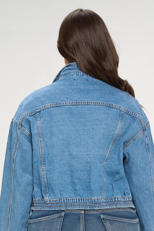 Curvy Cropped Denim Jacket