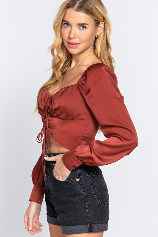 Satin Tie Top