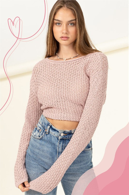 Tie-back sweater top