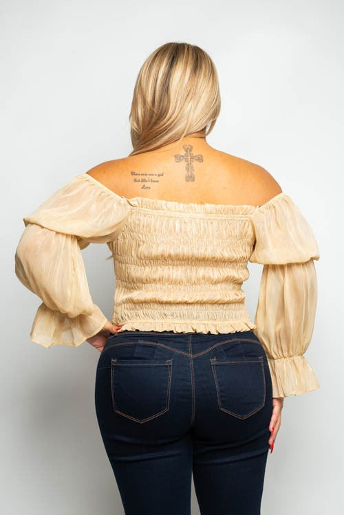 Curvy chiffon smock blouse