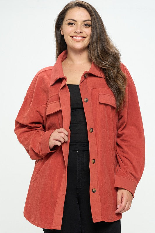 Curvy fleece Shacket