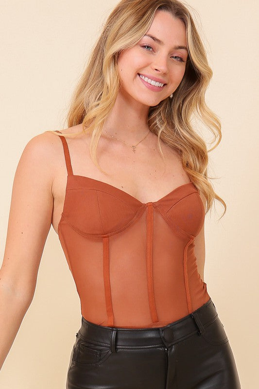 Mesh Corset Bodysuit