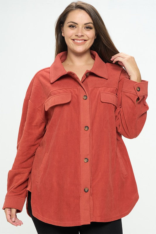 Curvy fleece Shacket