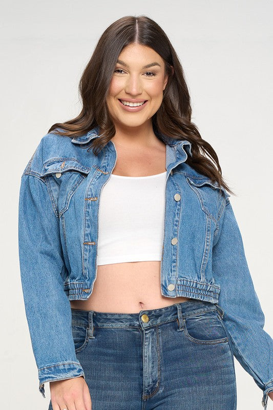 Curvy Cropped Denim Jacket