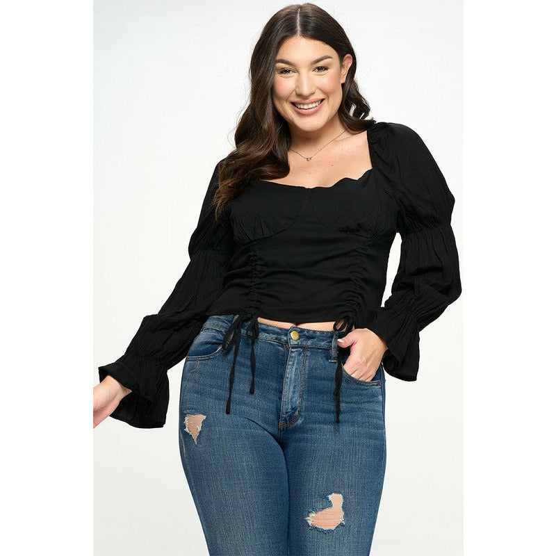 Curvy Smocked Back Top