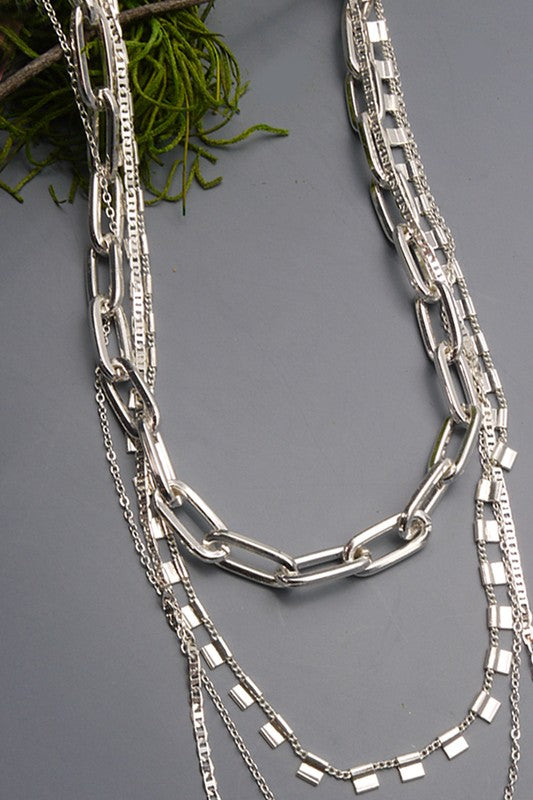 4 Layer Chunky Chain Link Necklace