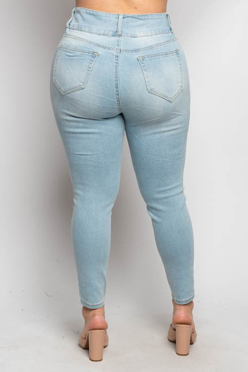 Curvy Distressed Skinny Jean