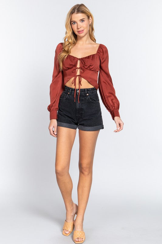 Satin Tie Top