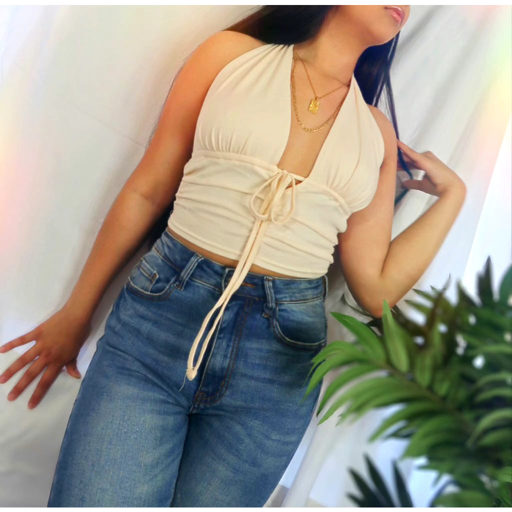 Uptown Girl Halter Knit Crop Top
