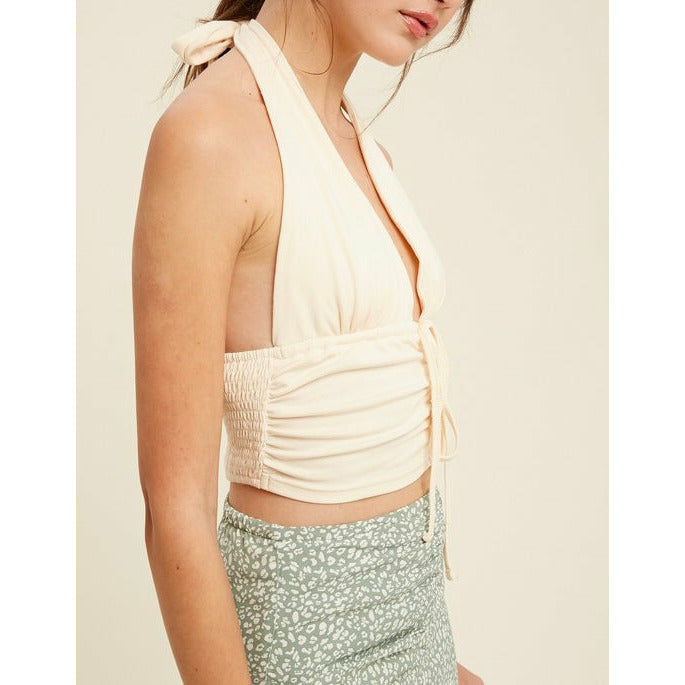 Uptown Girl Halter Knit Crop Top