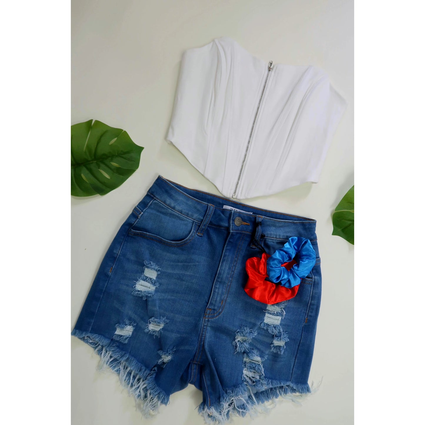 High Waisted Distressed Shorts