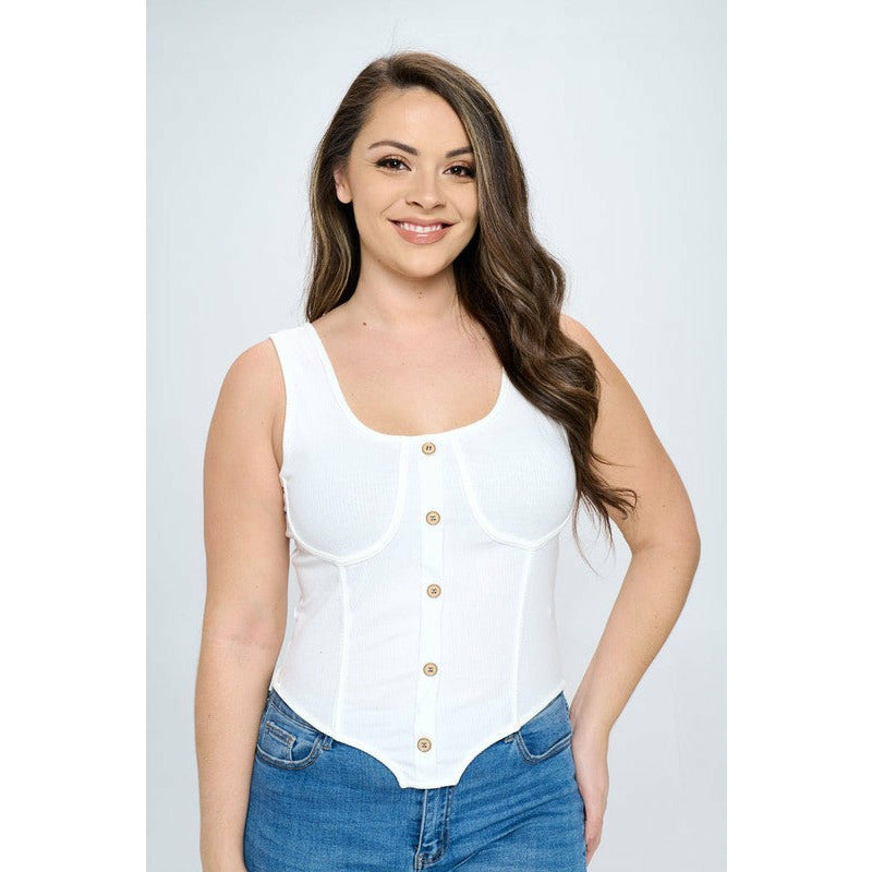 Curvy Button Down Tank