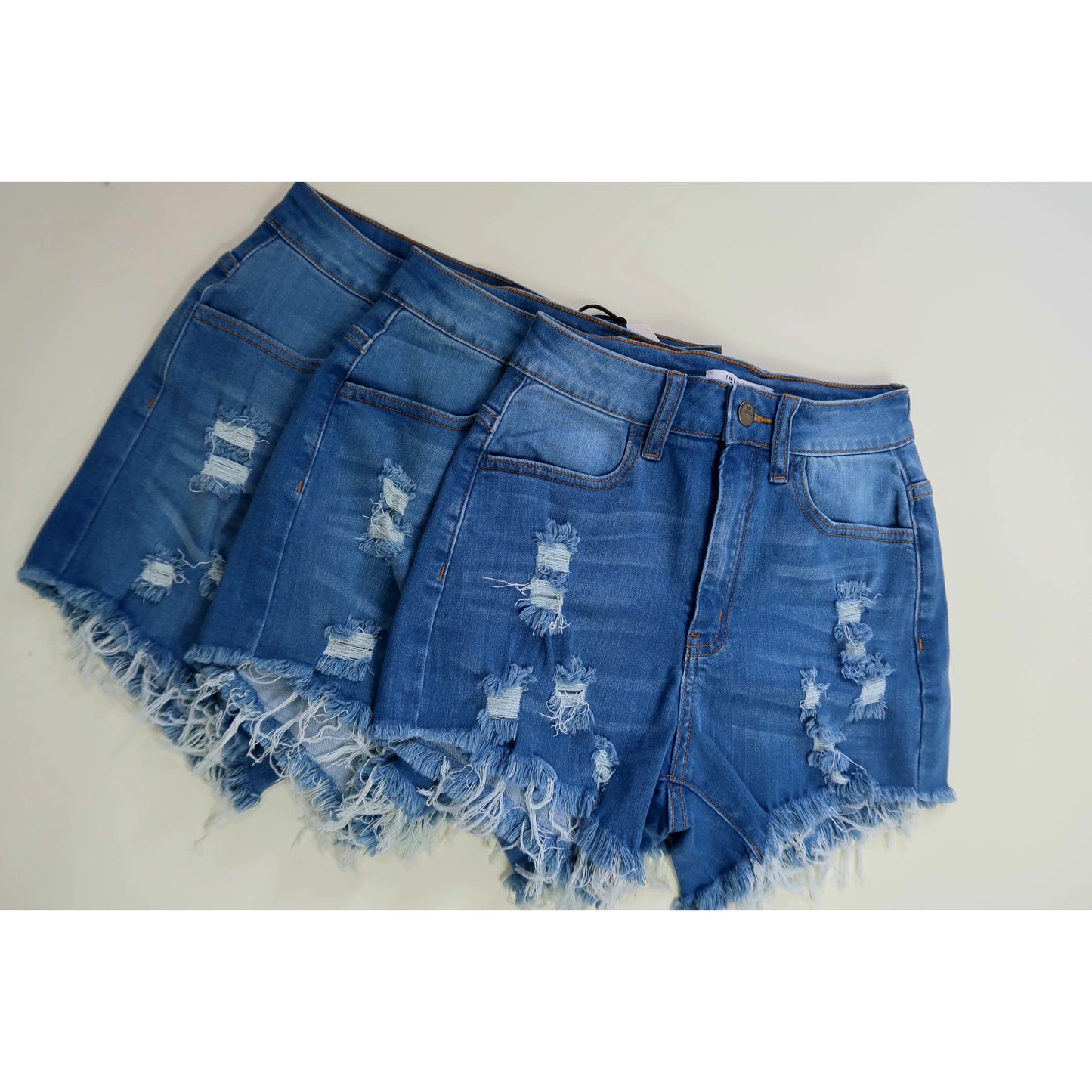 High Waisted Distressed Shorts