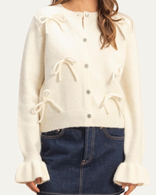 Pretty Like A Bow Button Up Cardigan