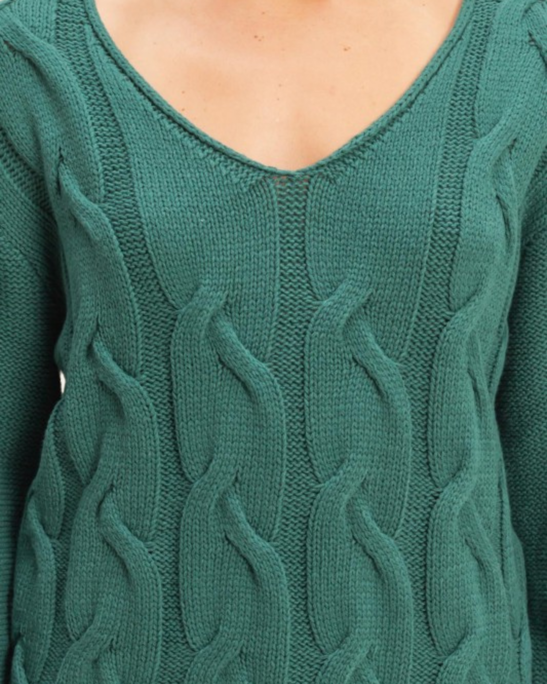 Vanessa V Neck Cable Pullover Sweater