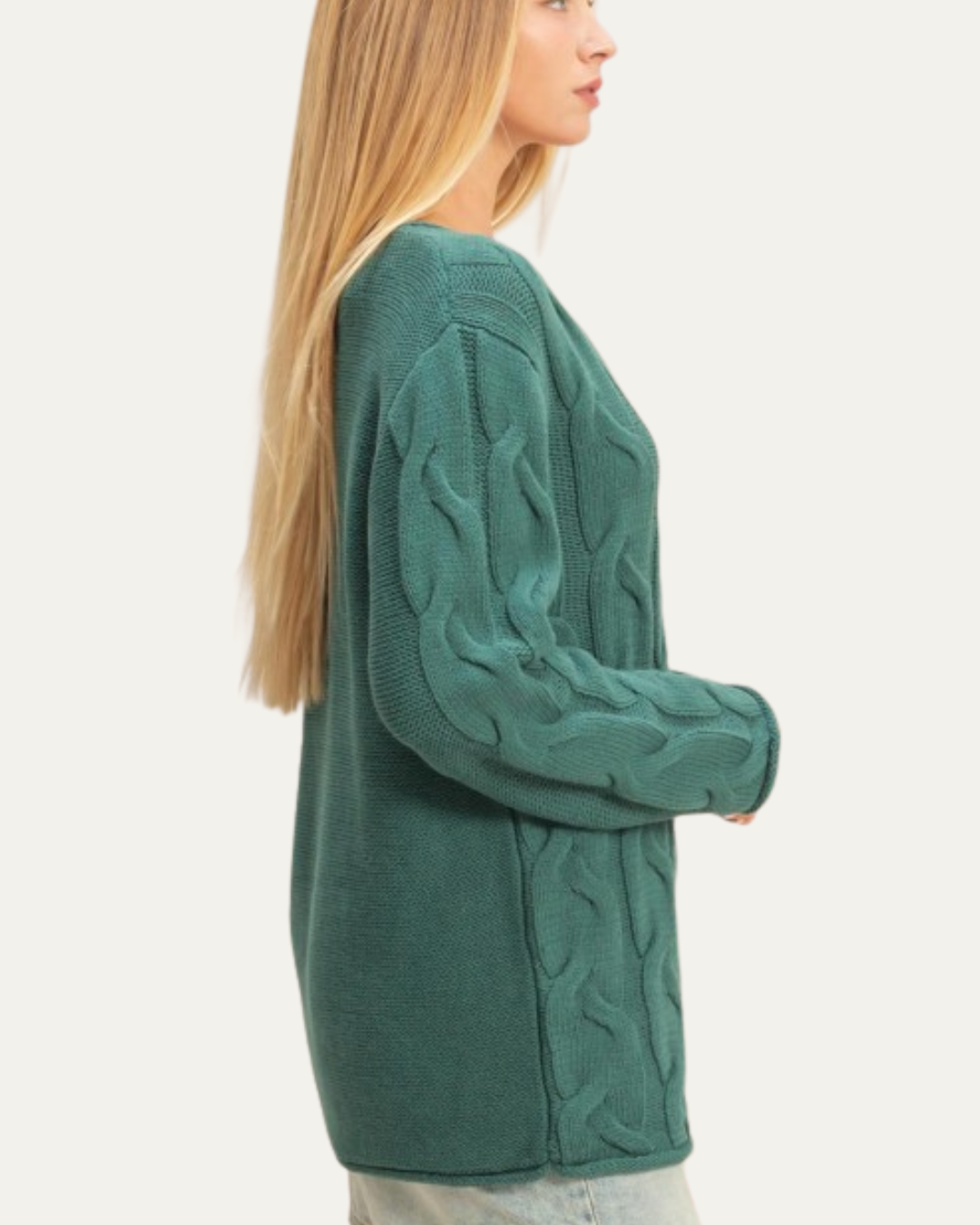 Vanessa V Neck Cable Pullover Sweater