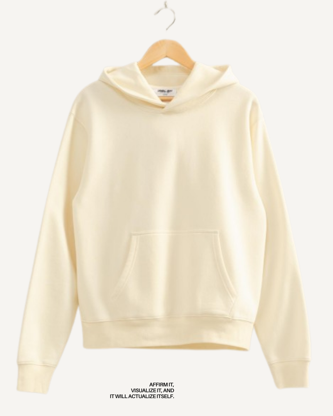 Cream Essential Cozy Cabin Hoodie With Kangaroo Pocket