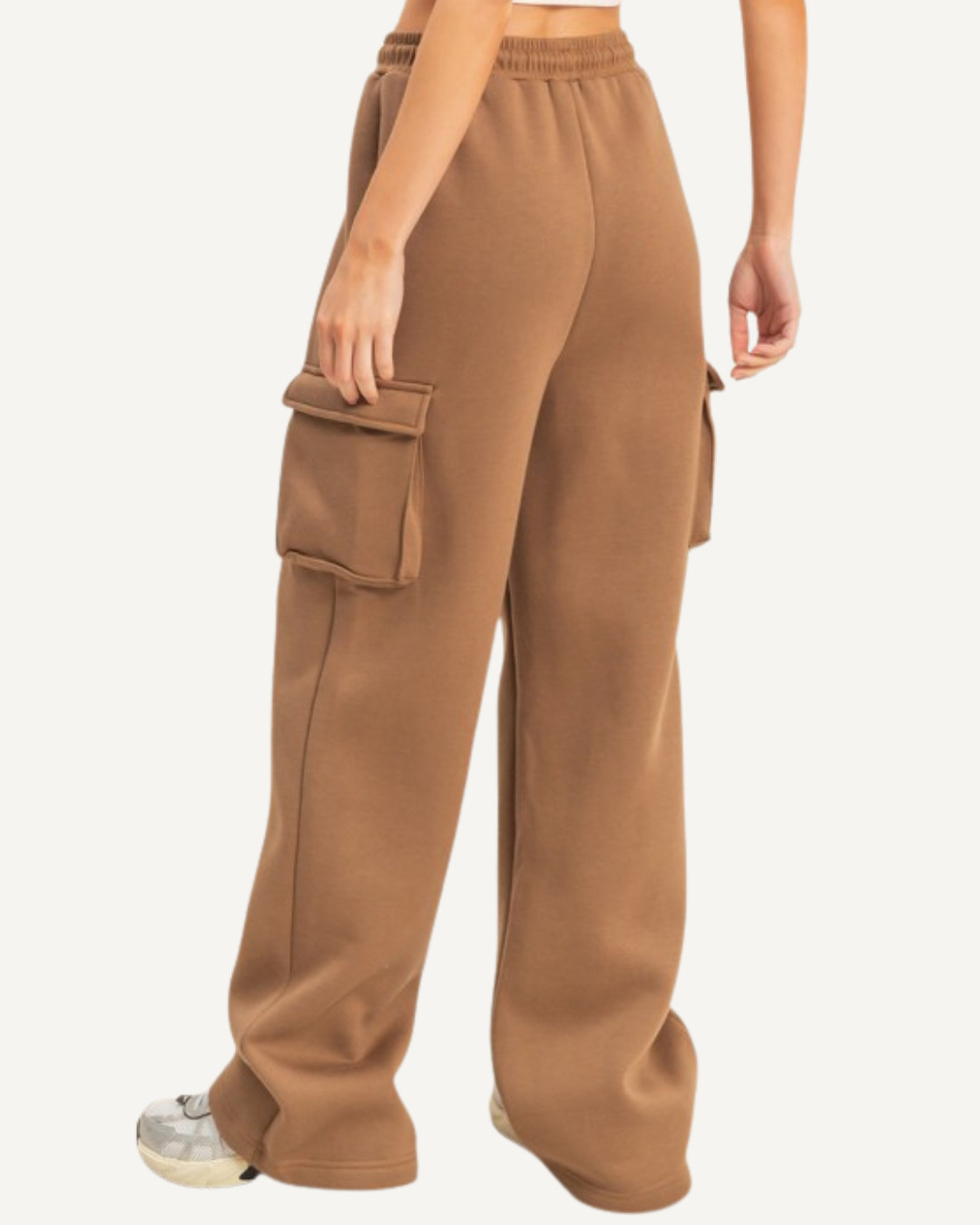 Mocha Drawstring Cargo Sweatpants