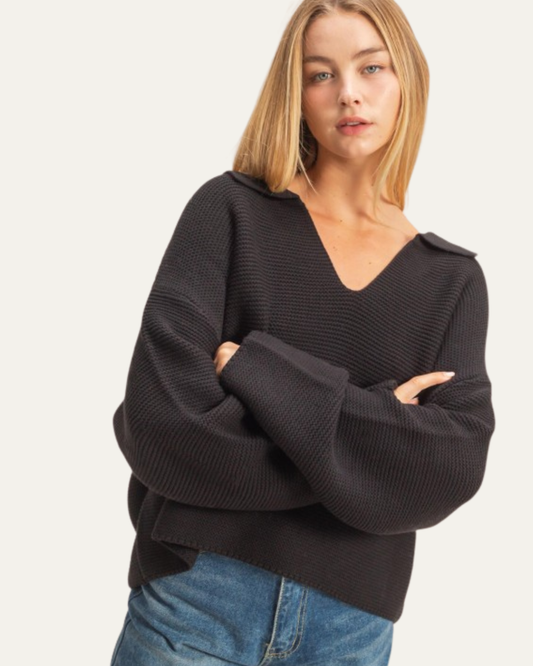Textured Aspen Collar Pullover