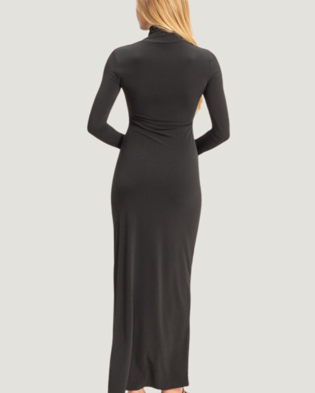 Comfy Turtleneck Long Sleeve Maxi Dress