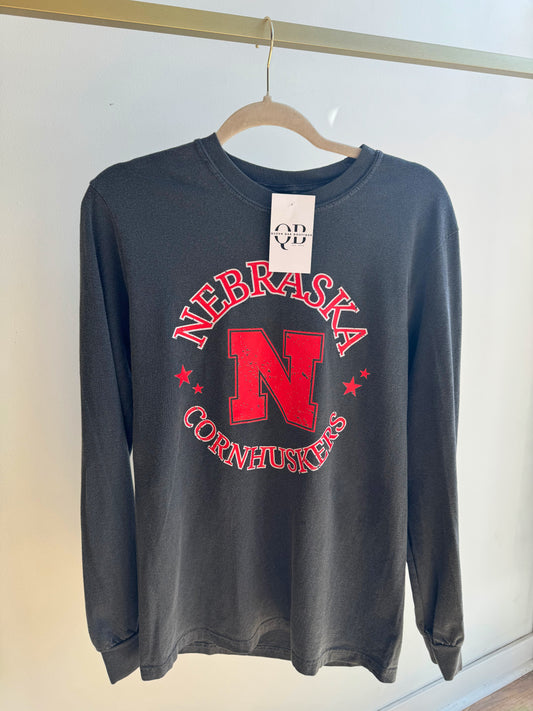 Red Nebraska Cornhusker Long-Sleeve