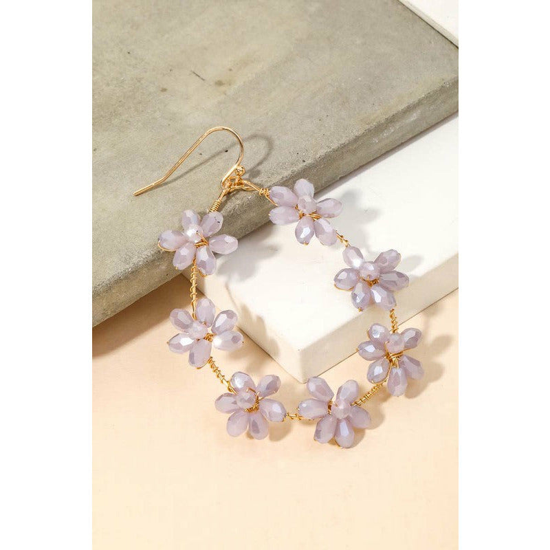 Teardrop Flower Bead Earrings 